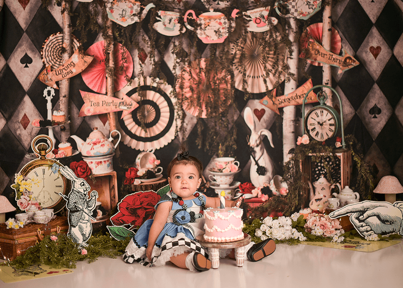 Cake Smash Session with Alice's adventures in wonderland | Alice in Wonderland