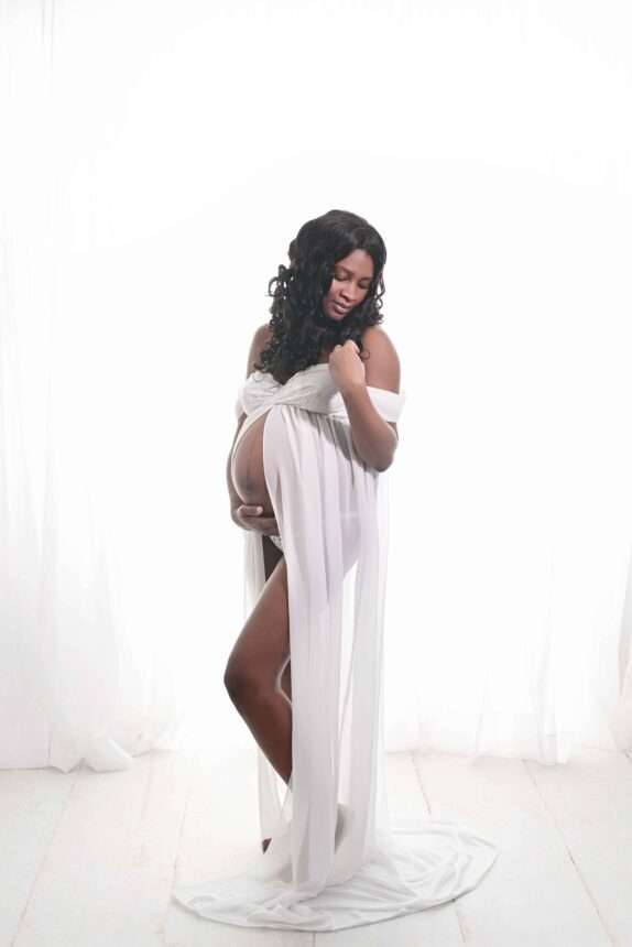 maternity mommy white curtain