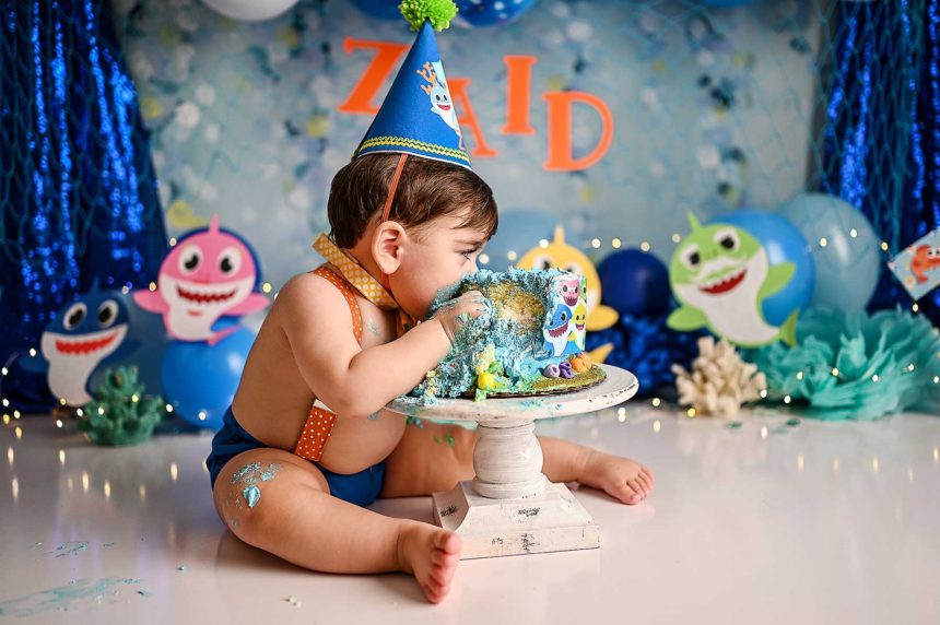 Baby Shark Cake Smash | NYC Portrait Photographers