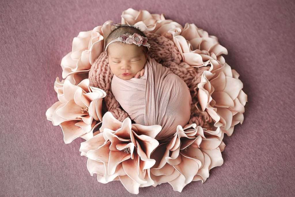 Newborn Girl NYC Photographer Floral wreath