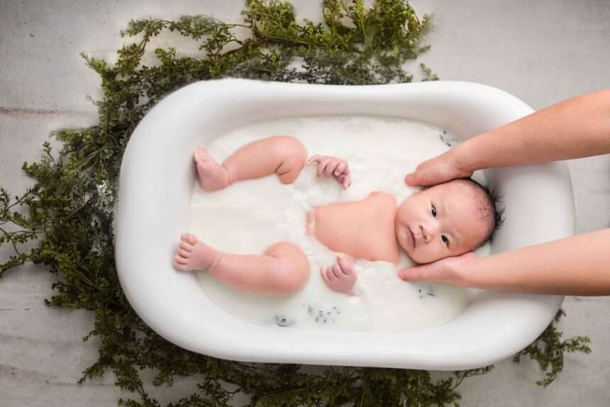 100 days baby milk bath nyc newborn child photographer