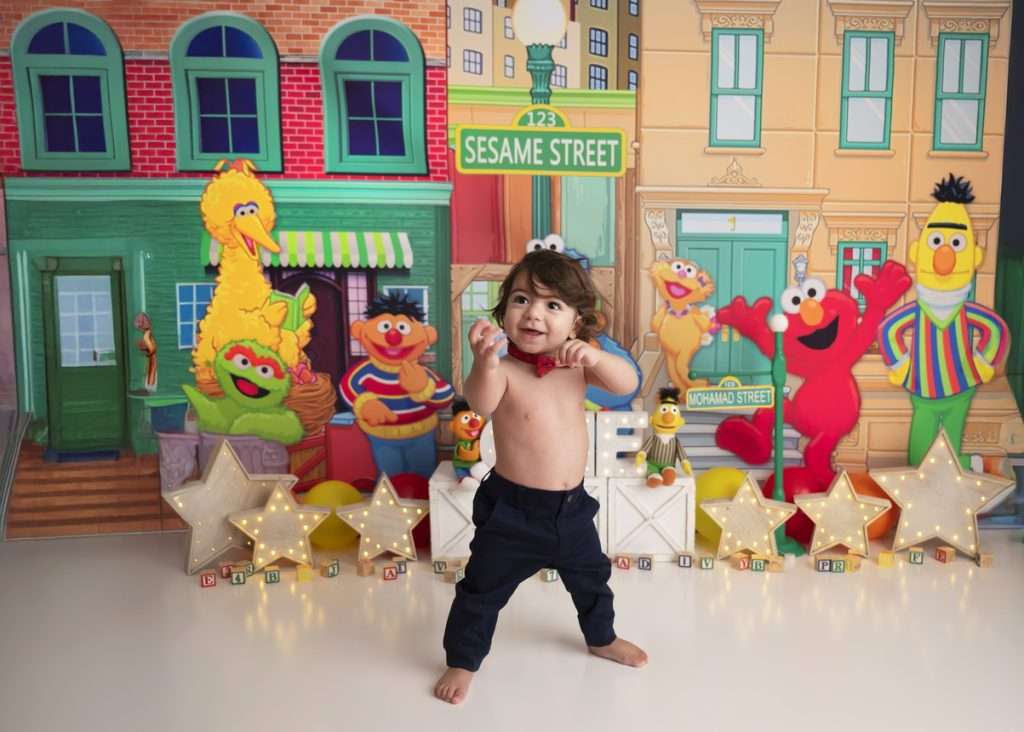Sesame Street Portrait Session First Birthday Session Elmo Photography Session for Child