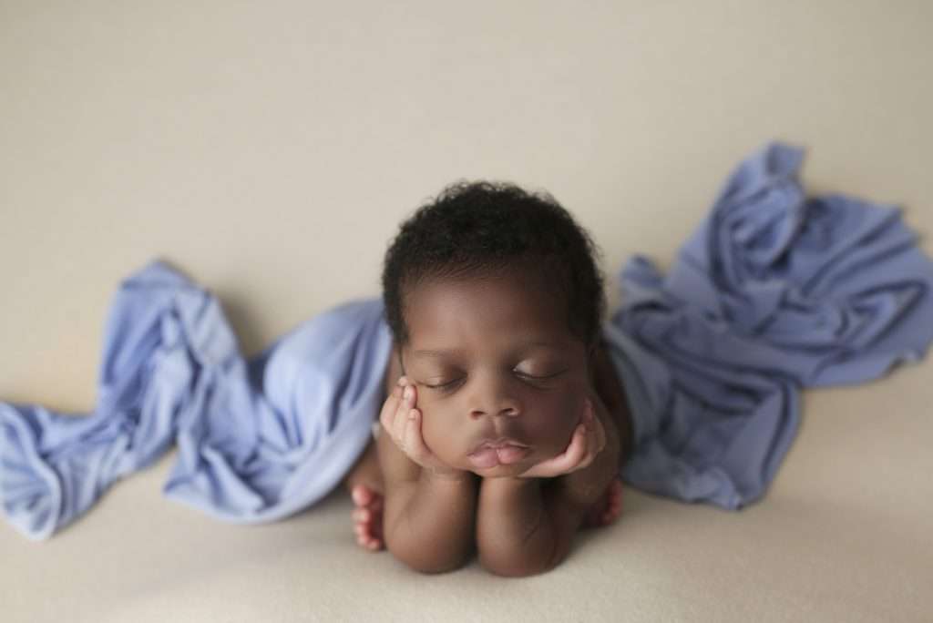 Baby Boy in the famous Froggy Pose, Staten Island newborn portrait studio, newborn photoshoot NYC
